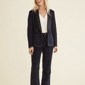 Amour Vert Roya Corduroy Blazer Navy Blue X-small